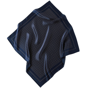 美式丝巾男士真丝小方巾冬季薄款高端搭西装衬衣领口巾桑蚕丝围巾