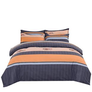 高端纯棉磨毛四件套100%全棉加厚被套床单秋冬简约床上用品三件套