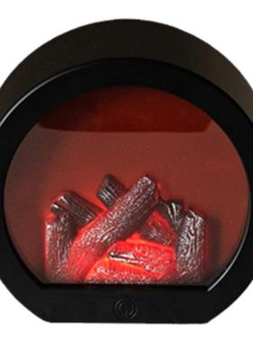 ins小夜灯仿真LED壁炉火焰灯圣诞复古氛围灯卧室桌面装饰生日礼物