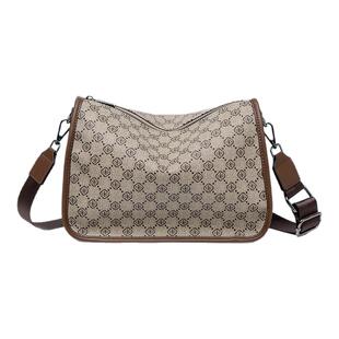 老花斜挎包包女款2026新款宽肩带大容量高级感洋气中年妈妈单肩包