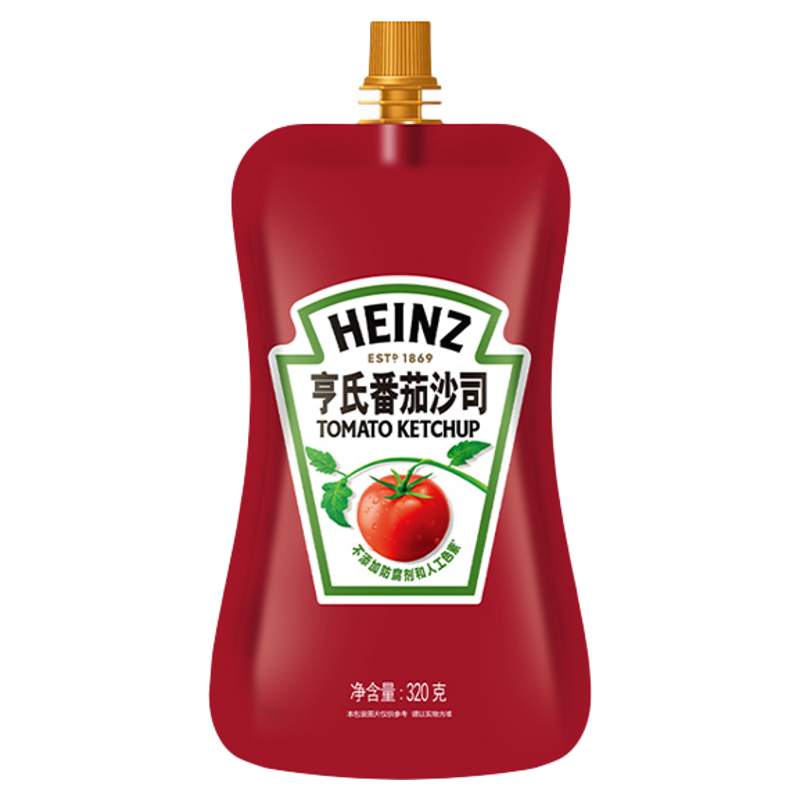 亨氏番茄沙司320g袋装挤压式家用蕃茄酱三明治薯条手抓饼调味酱