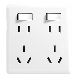 国际电工86型家用拓展扩展插座16A错位五孔斜六孔二开十孔带开关