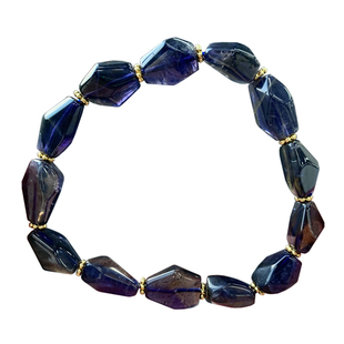 天然堇青石刻面随形手链坦桑石蓝水晶手串清新饰品闺蜜礼物情侣款