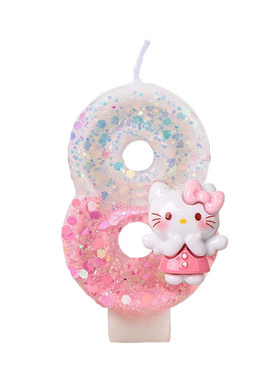 HelloKitty生日蛋糕蜡烛数字3岁