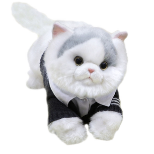 尖点手工制作蓝白胖胖橘猫可爱加菲猫咪公仔仿真毛绒玩具送礼宝宝