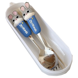 疯狂动物城正品朱迪尼克304不锈钢叉勺子便携餐具套装成人儿童