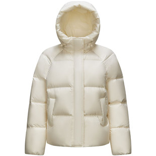 轻松羽绒森马羽绒服女纯色短款厚外套2025冬季新款三防连帽面包服