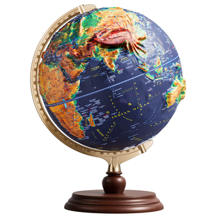 地球仪3d立体悬浮凹凸2025年新款正版学生用初中生小学生专用儿童启蒙大号模型办公室浮雕地形高档轻奢摆件