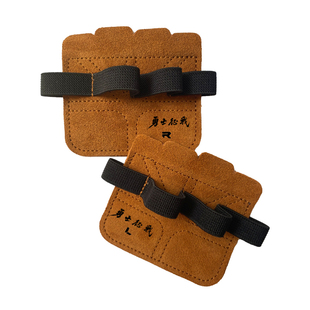 勇士征战牛皮四指护掌半指手套单杠引体向上撸铁防手茧防滑握力带