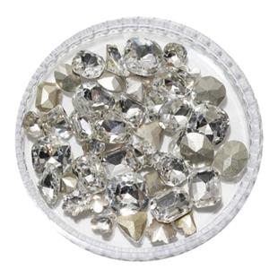 美甲饰品透明尖底异形钻石混装100颗网红爆款高透K9歪心指甲配饰