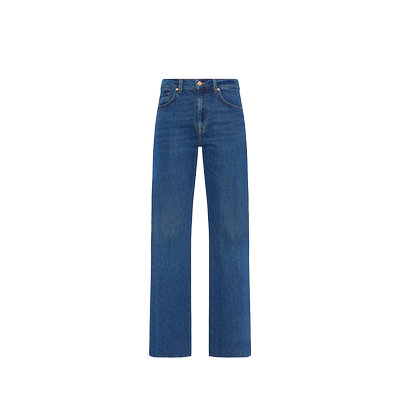7 For All Mankind女春夏新品复古深蓝水洗直筒牛仔裤STRAIGHT