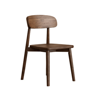 实木凳子家用客厅餐椅黑色现代简约靠背椅北欧软包餐厅客人备用椅