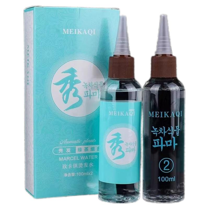 秀烫发水玫卡琪绿茶冷烫液膏状水状快速烫软化剂定型药水烫卷发女