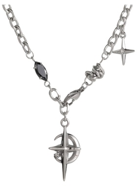 王嘉尔同款钛钢项链男潮嘻哈女