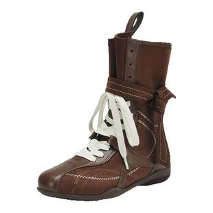 星期六超火拳击靴复古系带马丁靴女靴夏2025新款秋季工装西部靴子