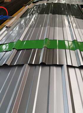 彩钢瓦镀锌瓦铁皮瓦房顶隔热蓝色彩钢板屋面镀锌防水BWG34彩钢瓦