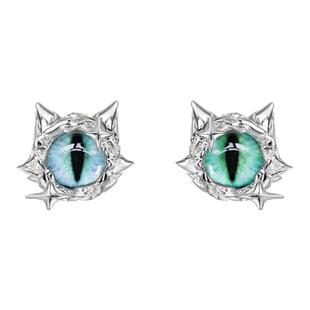 YiMi亦米原创设计925银针夸张小众恶魔眼睛耳钉潮酷帅冷淡风耳环