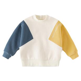 戴维贝拉儿童加绒卫衣冬装男童摇粒绒女童上衣男孩大童套头衫童装