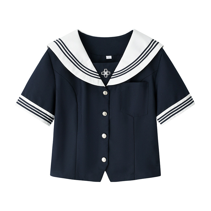 原创水手服【小时夏】日系JK收腰款水手服学院风制服套装女秋长袖