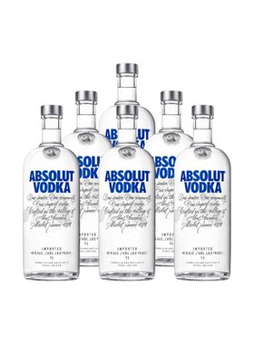 绝对伏特加1000ml六瓶进口洋酒