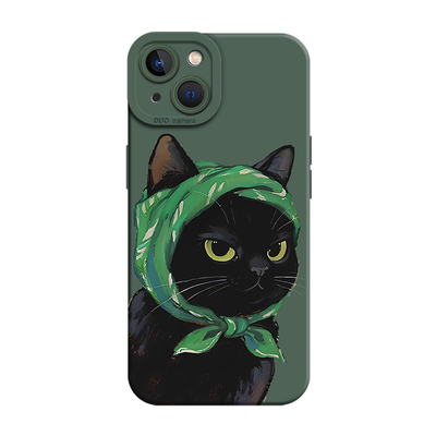 花巾猫咪液态适用小米手机壳