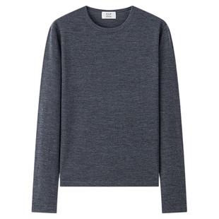 JCLP金纯良品 2025秋冬新款 100%美丽诺羊毛 纯色针织打底衫T恤女