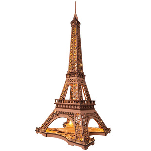 rolife若来埃菲尔铁塔之夜3d立体拼图木质拼装模型建筑成人积木