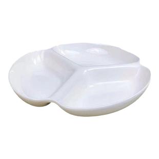 陶瓷三格分餐盘水果盘子家用分隔餐具一人食成人减脂定量早餐盘子