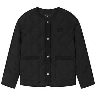 曼德诗短款羽绒服2025冬季新款时尚百搭纯色显瘦轻薄圆领保暖外套