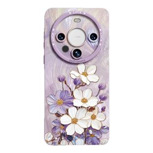 羽纱掐丝繁花适用华为mate60pro手机壳mate40女新款mt40pro保护套十硅胶20手绳mete50e国风30全包pro新品轻奢