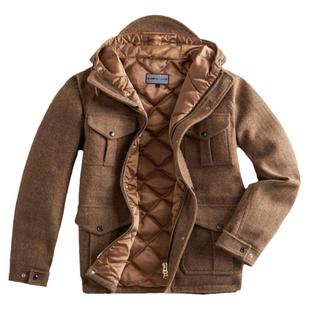 MT.Robson羊毛粗花呢羽绒服 重磅白鸭绒美式复古连帽户外夹克猎装