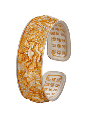 顺庆银楼足银百花王银手镯礼物