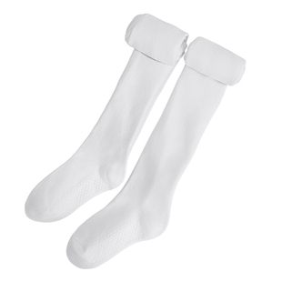 女童连裤袜春秋儿童打底裤袜白色舞蹈袜子加厚不加绒针织棉连脚袜