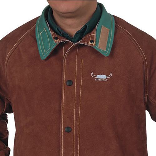 威特仕WELDAS 咖啡色皮焊服上衣焊服44-7300 氩弧焊工作服