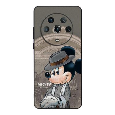 迪士尼联名款适用荣耀magic4pro手机壳新款magic3高档皮纹情侣米奇少爷镜头全包防摔男女款高级感创意潮牌卡