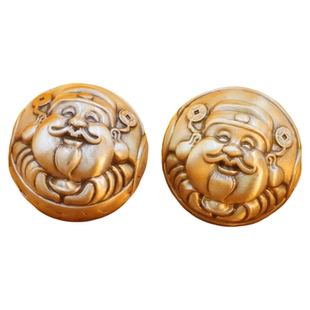 黄铜财神手球黄铜实心招财手球手把件财神手球摆件创意礼品工艺品