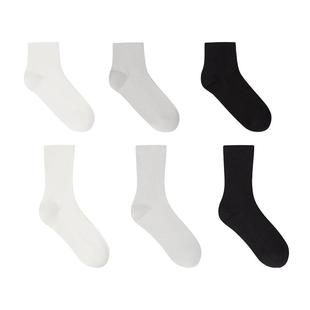 ubras罗纹运动袜短袜中筒袜情侣棉袜子女中短筒袜子男袜秋冬款3双