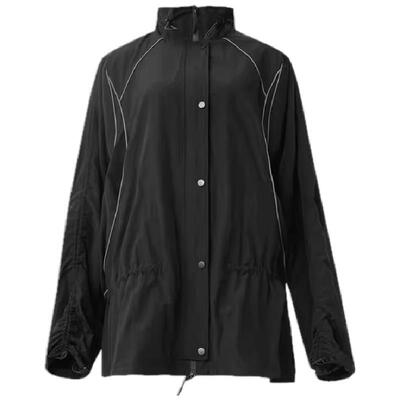 ourhour立领反光条抽绳袖风衣