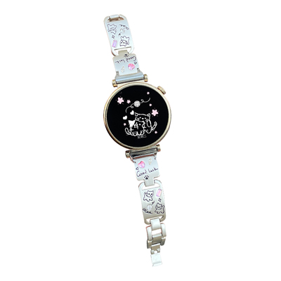 适用oppo watch x2mini手表带X3可爱小猫彩钻OPPO手表watchX2表带夏天女款4Pro运动3pro智能se高级感时尚