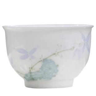 景德镇官方陶瓷简约玲珑主人杯个人专用手绘茶具高档礼盒装送礼