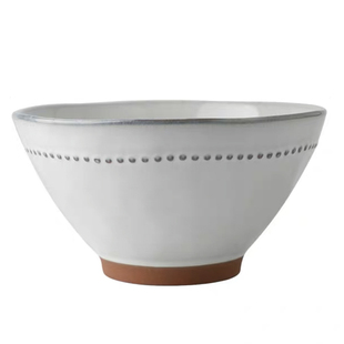 泽滕家陶瓷喇叭斗笠锥形7寸沙拉水果装菜大碗汤面碗做旧复古日式