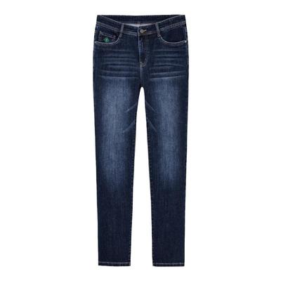 与狼共舞春秋休闲通勤直筒牛仔裤