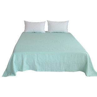 法国原料100%纯亚麻床单单件纯色夏季凉双人麻布粗布睡单抑菌防螨