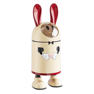 兔耳朵垃圾桶家用客厅轻奢高档房间卧室高颜值新年卡通创意卫生桶