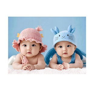 龙凤胎宝宝画报墙贴画年画娃娃助备孕求子送子图新婚挂画海报贴画