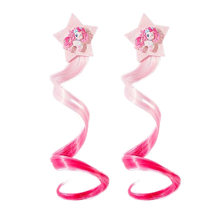 儿童小马宝莉渐变假发辫子编发夹女孩侧边夹发饰女童宝宝可爱头饰