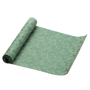 中式书香茶席桌布手工宋锦卷草纹布艺桌旗宋式复古茶垫禅意布垫