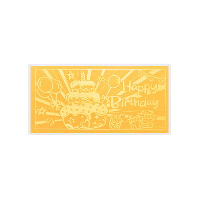 明牌珠宝黄金生日快乐金钞 足金1g金片宝宝生日七夕礼物AFQ0087