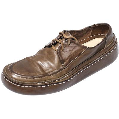 英伦复古手工大头休闲皮鞋厚底潮