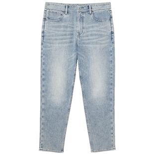 【凉感】905杰克琼斯男装秋季潮休闲浅色九分裤子锥形牛仔裤男款